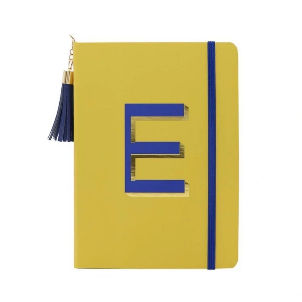 NWT College Ruled monogrammed gold leaf Journal with tassel